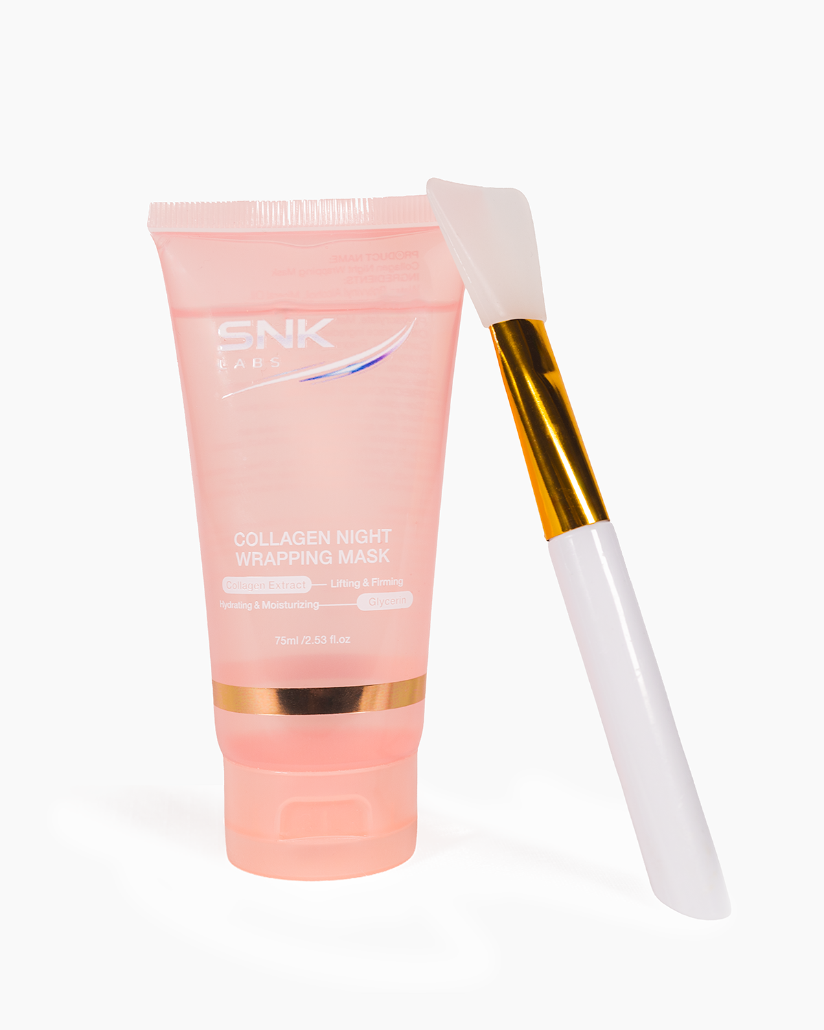 SNK Labs Collagen Night Wrapping Mask with applicator, an overnight peel-off skincare treatment