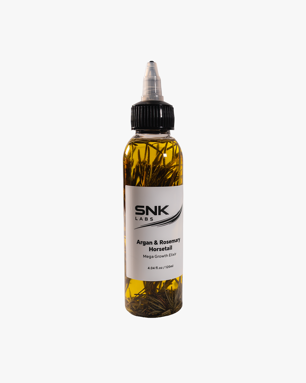 SNK Labs Hair Growth Elixir bottle, a botanical scalp and hair oil made in Australia