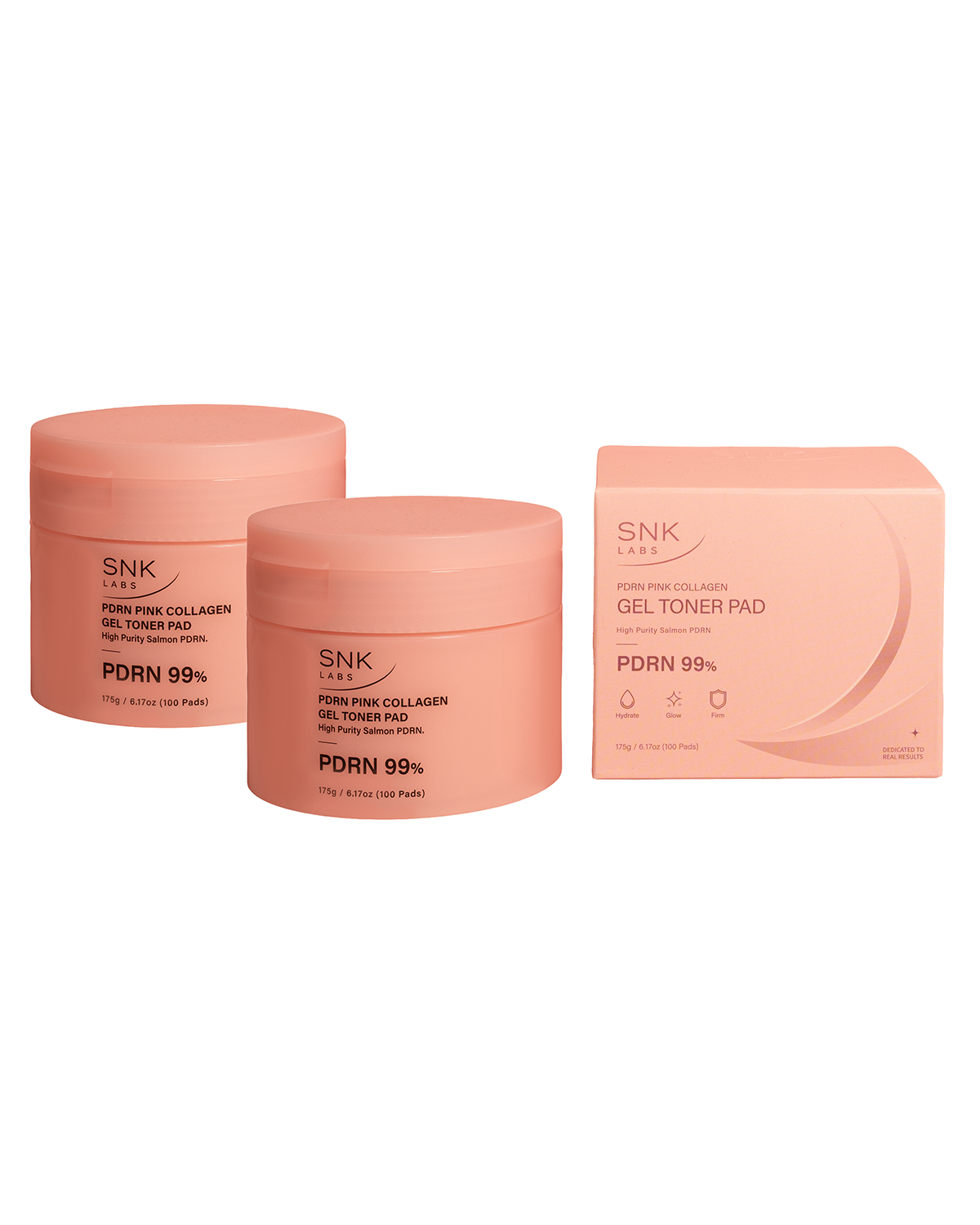 SNK Labs PDRN Pink Collagen Gel Toner Pad, 2 jars